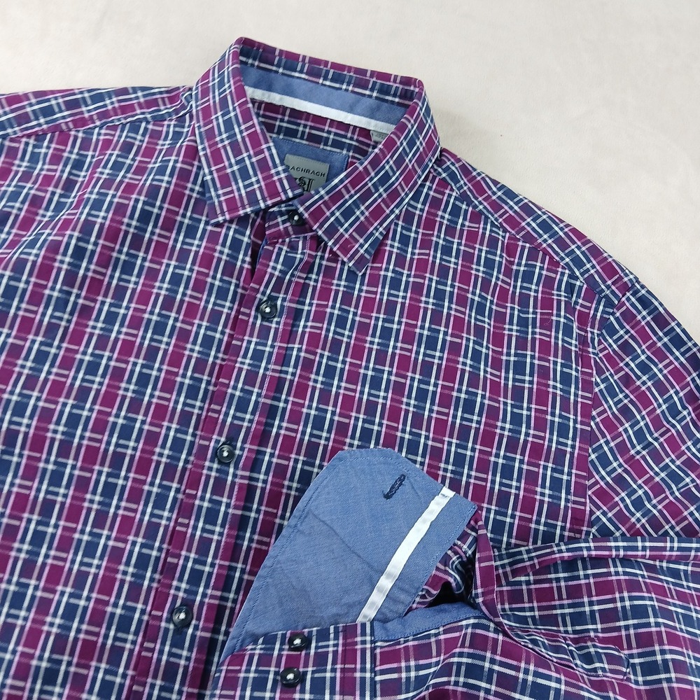 Bachrach Medium Mens Shirt Button Up Long Sleeve Flip Cuff‎ 20x27